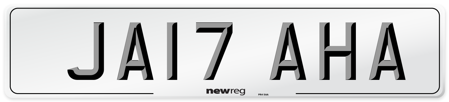 JA17 AHA Number Plate from New Reg